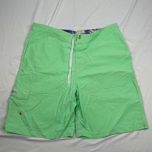 Ralph Lauren Swim Trunks Men's XL Green Drawstring Cargo Pockets Swimwear